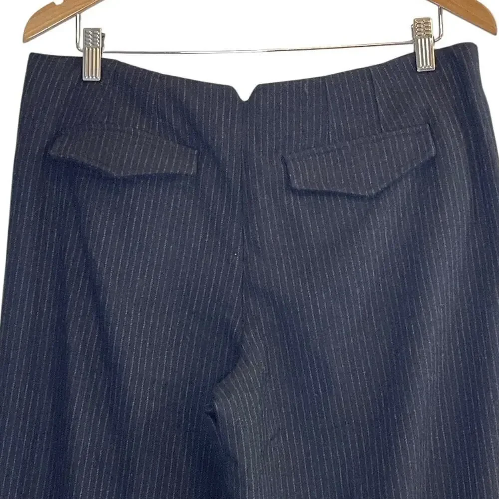 Free People Bond Low Rise Pinstripe Trousers Navy Size 12 NWOT